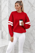 Striped Dropped Shoulder Sweatshirt