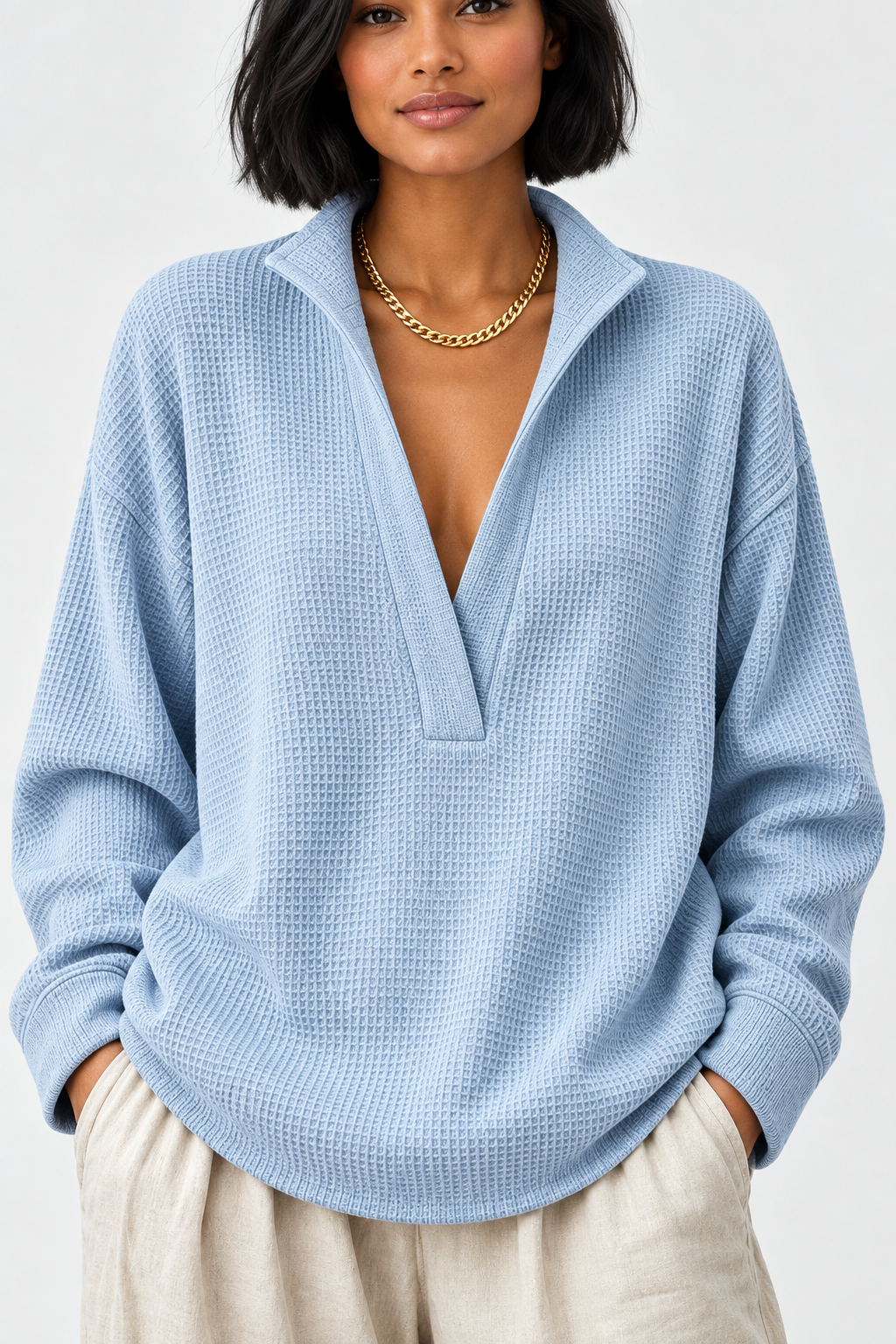 Light Blue - Gold Necklace