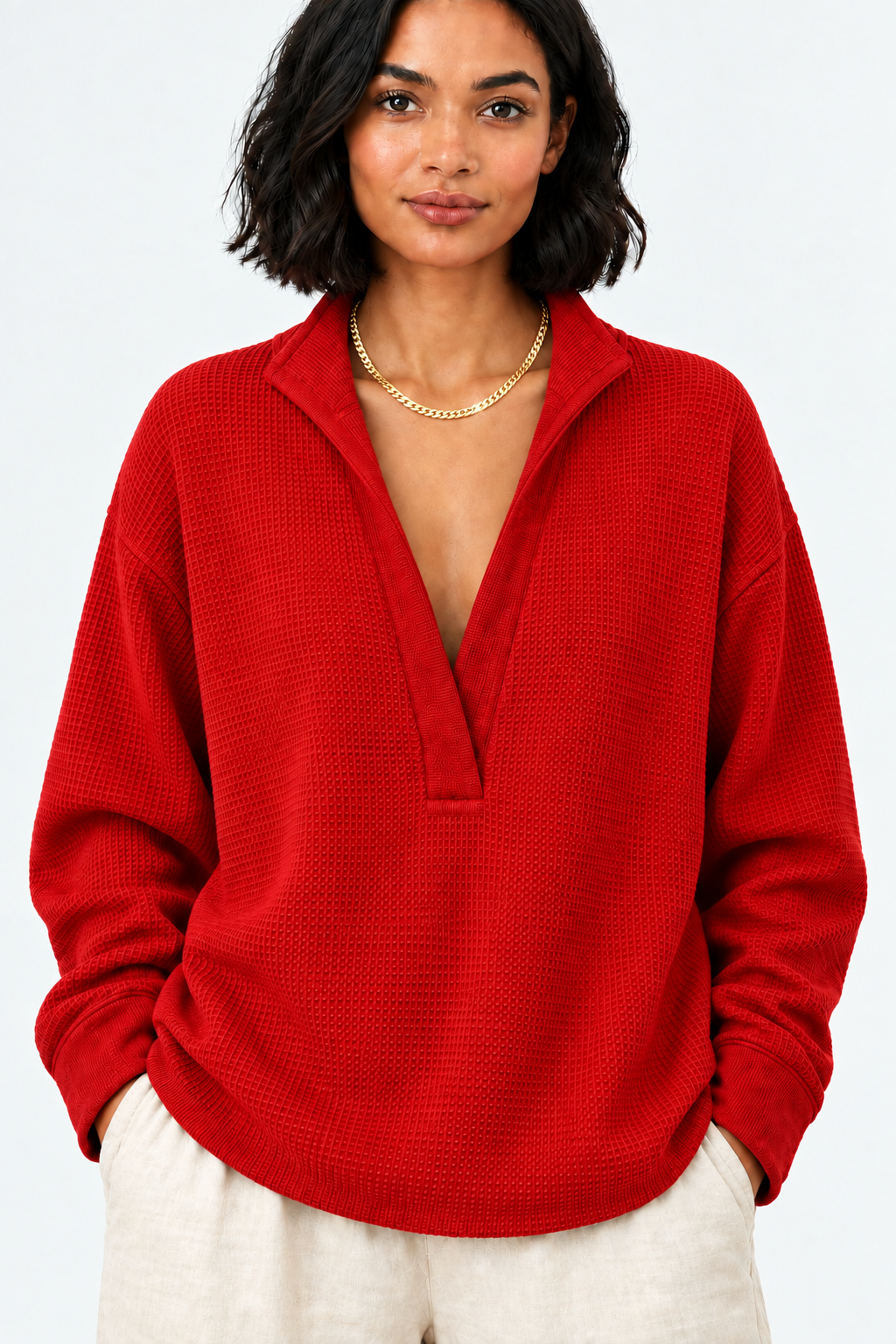 Red - Shiny Gold Necklace